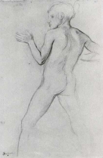 Edgar Degas Study of Boy in Attitude of Defence oil painting image